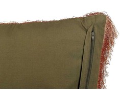 Beliani Lumarko Gėlių aksominė dekoratyvinė pagalvė su kutais 45 x 45 cm mėlyna ir oranžinė MITELLA!