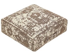 Beliani Puf SHASA Medvilnė Kremas 50 cm 50 cm 20 cm