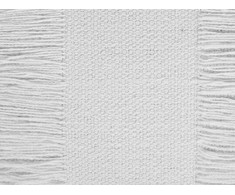 Beliani Puf OULAD Medvilnė Baltas 50 cm 50 cm 20 cm