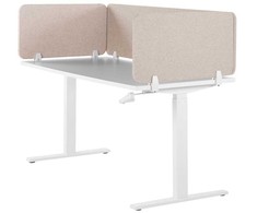 Beliani Rašomojo stalo pertvara WALLY 72 x 40 cm, smėlio spalvos