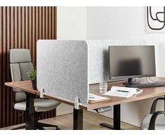Beliani Rašomojo stalo pertvara SPLIT 80 x 50 cm Pilka