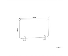 Beliani Rašomojo stalo pertvara SPLIT 80 x 50 cm Pilka