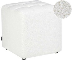Beliani Pufas KANSAS Boucle baltas