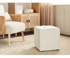 Beliani Pufas KANSAS Boucle baltas