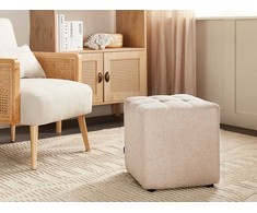 Beliani Pufas KANSAS Boucle smėlio spalvos