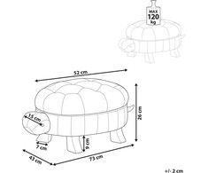 Beliani Gyvūno formos pufas TURTLE iš dirbtinės odos, tamsiai žalias vėžlys