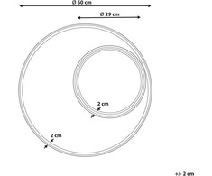 Beliani Sieninis veidrodis PALAU 60 cm rotango spalvos