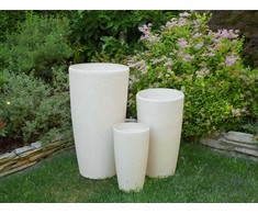 Beliani 2 vazonų rinkinys ABDERA 23 cm šviesiai smėlio spalvos