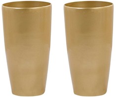 Beliani Rinkinys 2 doniczek TSERIA 32 cm Auksinis
