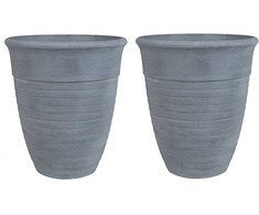 Beliani 2 vazonų rinkinys KATALIMA 43 cm Pilkas