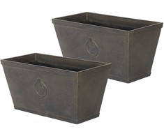 Beliani Rinkinys 2 doniczek 60 x 30 x 30 cm ruda PORIA Lumarko!
