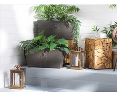 Beliani Rinkinys 2 doniczek 60 x 30 x 30 cm ruda PORIA Lumarko!