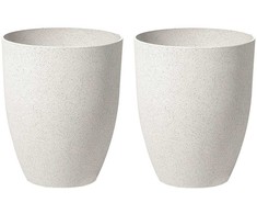 Beliani Rinkinys 2 doniczek CROTON 35 cm Złamana biel