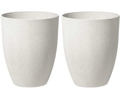 Beliani Rinkinys 2 doniczek CROTON 43 cm Złamana biel