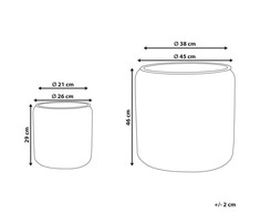 Beliani 2 vazonų rinkinys BRODIEA Technorattan 26/45 cm juodas