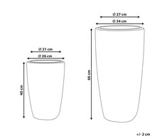 Beliani 2 vazonų rinkinys CHELONE iš technoratano, 26/34 cm, rudas