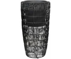Beliani Rinkinys 2 doniczek CHELONE Technorattan 26/34 cm Juodas