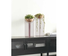 Beliani Rinkinys 2 doniczek na nóżkach FICARIA Metal 22 cm Rožinė