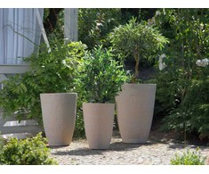 Beliani Rinkinys 2 doniczek CAMIA 43 cm Kremas