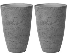 Beliani 2 vazonų rinkinys CAMIA 51 cm pilkas