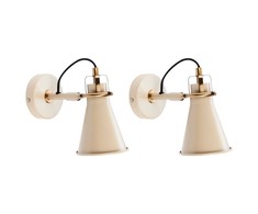 Sieninis šviestuvas Kinkiet Beliani Rinkinys 2 lamp ściennych MOYOLA Regulowana Metal Kremas