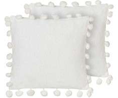 Beliani Rinkinys 2 poduszek dekoracyjnych JASMINE 45 x 45 cm Baltas Jednolity