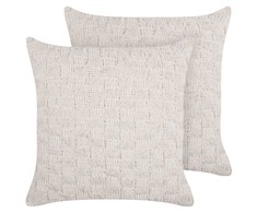 Beliani Rinkinys 2 dekoratyvinės pagalvės BASALIM 45 x 45 cm Kremas Solid