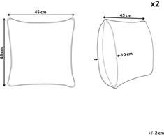 Beliani Lumarko 2 medvilninės dekoratyvinės pagalvės su geometriniu raštu 45 x 45 cm raudona CEIBA!