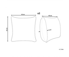 Beliani Rinkinys 2 dekoratyvinės pagalvės HOYA Medvilnė 45 x 45 cm Pjūklas Geometrinis raštas