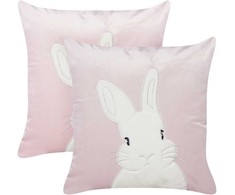 Beliani Rinkinys 2 dekoratyvinės pagalvės IBERIS Velvet 45 x 45 cm Rožinė