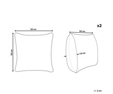 Beliani Lumarko 2 medvilninės dekoratyvinės pagalvės geometrinio rašto 50 x 50 cm smėlio ir juodos spalvos chittoor!