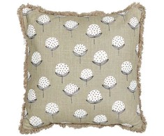 Beliani Rinkinys 2 dekoratyvinės pagalvės PSILOTALES Medvilnė 45 x 45 cm Kremas Gėlių raštas