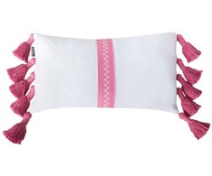Beliani Rinkinys 2 poduszek dekoracyjnych LOVELY Medvilnė 30 x 50 cm Baltas Rožinė