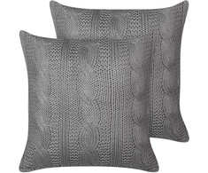 Beliani Rinkinys 2 poduszek dekoracyjnych CONSTYLIS Medvilnė 45 x 45 cm Tamsiai pilka Jednolity