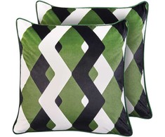 Beliani 2 sodo pagalvėlių rinkinys SWAY geometrinio rašto 45 x 45 cm spalvingas