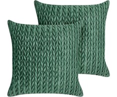 Beliani Rinkinys 2 dekoratyvinės pagalvės ECLIPTA 45 x 45 cm Žalias Solid