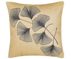 Beliani rinkinys iš 2 dekoratyviniai pagalvės su lapų motif 45 x 45 cm smėlio WAKAD