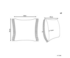 Beliani 2 dekoratyvinių pagalvių rinkinys geometrinis modelis 45 x 45 cm smėlio spalvos LONAR
