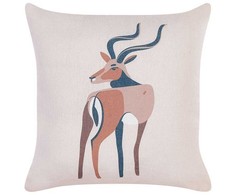 Beliani Rinkinys 2 dekoratyvinės pagalvės ABAL 45 x 45 cm Kremas Gyvūnų raštas