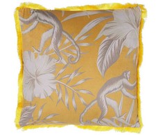 Beliani 2 dekoratyvinių pagalvių rinkinys su gyvūnų motif 45 x 45 cm geltona MANJU