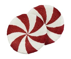Beliani Rinkinys 2 poduszek dekoracyjnych SWIRL CANDY Boucle 40 x 40 cm Raudona