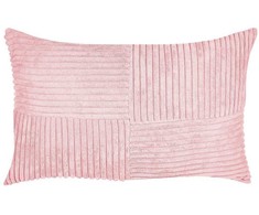 Beliani Rinkinys 2 dekoratyvinės pagalvės MILLET Velvetas 30 x 50 cm Rožinis Geometrinis raštas
