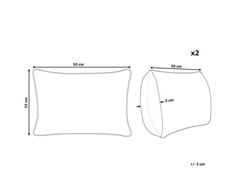 Beliani Rinkinys 2 dekoratyvinės pagalvės VELLEIA Medvilnė 50 x 35 cm Baltas Geometrinis raštas
