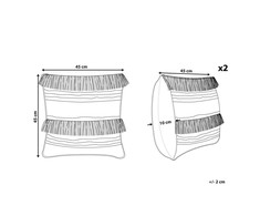 Beliani Rinkinys 2 poduszek dekoracyjnych VILLUR Medvilnė 45 x 45 cm Kremas W paski