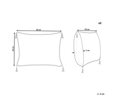 Beliani Lumarko 2 dekoratyvinės pagalvės geometrinio modelio 30 x 50 cm baltos su juoda SCHEFFLERA!