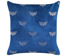 Beliani Rinkinys 2 dekoratyvinės pagalvės YUZURI Velvet 45 x 45 cm tamsiai mėlynas gyvūnų raštas