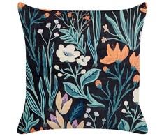 Beliani Lumarko 2 dekoratyvinės aksominės pagalvės su gėlėmis 45 x 45 cm juodos ir žalios spalvos OSMUNDA!