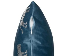 Beliani rinkinys iš 2 Velour dekoratyvinių pagalvių tigrų 45 x 45 cm mėlyna Bluebell