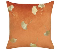 Rinkinys 2 poduszek dekoracyjnych TULIP Welur 45 x 45 cm Oranžinė Wzór roślinny