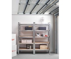 Beliani 2 sandėliavimo lentynų rinkinys XITTA Metal 150 cm 75 cm sidabrinės spalvos